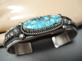 Important Al Jake Native American Navajo Turquoise Sterling Silver Bracelet-Nativo Arts