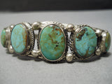 Superior Vintage Native American Navajo Royston Turquoise Sterling Silver Bracelet-Nativo Arts