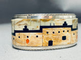 Native American One Of The Most Detailed Ever Pueblo Turquoise Sterling Silver Bracelet-Nativo Arts