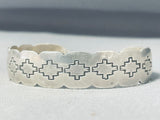 Signed Vintage Native American Navajo Sterling Silver Bracelet-Nativo Arts
