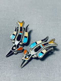 Important Vintage Native American Zuni Turquoise Sterling Silver Squash Blossom Necklace-Nativo Arts