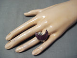 Dynamic Navajo Purple Spiny Oyster Sterling Silver Ring Native American-Nativo Arts