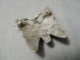 Marvelous Vintage Native American Navajo Turquoise Sterling Silver Butterfly Pin Pendant Old-Nativo Arts