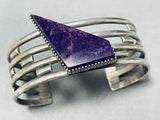 One Of The Best Vintage Native American Navajo Sugulite Sterling Silver Bracelet-Nativo Arts