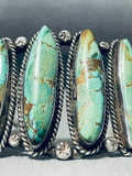 One Of The Best Ever Vintage Native American Navajo Green Turquoise Sterling Silver Bracelet-Nativo Arts