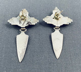 Unique Native American Navajo Sterling Silver Kachina Earrings-Nativo Arts