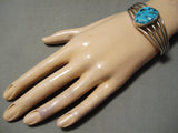 Amazing Native American Navajo Turquoise Sterling Silver Bracelet-Nativo Arts