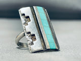 One Of The Most Unique Vintage Native American Zuni Turquoise Sterling Silver Ring-Nativo Arts