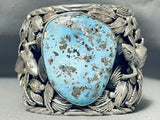 Native American 230 Gram Heavy Huge Lizard Turquoise Sterling Silver Bracelet-Nativo Arts