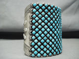 One Of The Most Intricate Ever Native American Navajo Turquoise Sterling Silver Bracelet-Nativo Arts