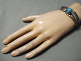 Exquisite Vintage Native American Navajo Turquoise Sterling Silver Bracelet Old-Nativo Arts