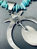 Native American Unbelievable Vintage Santo Domingo Spiderweb Turquoise Sterling Silver Necklace-Nativo Arts