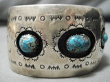 Best Bisbee Turquoise Vintage Native American Navajo Shadow Sterling Silver Bracelet Old-Nativo Arts