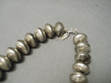 Heaviest Vintage Native American Navajo Sterling Silver Hand Tooled Bead Necklace- 436 Grams-Nativo Arts