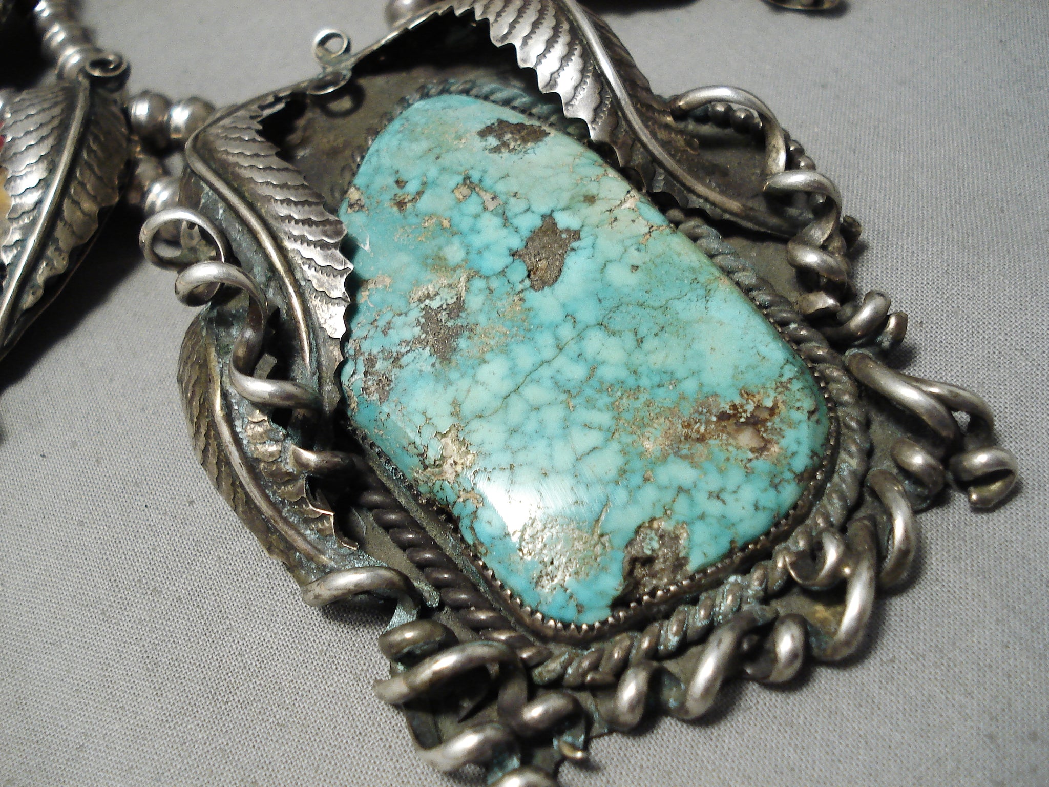 One Of The Biggest Best Vintage Native American Navajo Turquoise