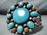Astounding Vintage Native American Navajo Turquoise Sterling Silver Bracelet Old-Nativo Arts