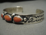 Important Jeanette Dale Navajo Sterling Silver Native American Coral Bracelet-Nativo Arts