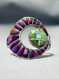 Native American Most Unique Vintage Zuni Green Turquoise Sterling Silver Suglite Ring-Nativo Arts