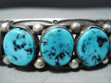 Important Vintage Native American Navajo Sleeping Beauty Turquoise Sterling Silver Bracelet-Nativo Arts