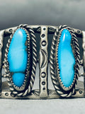 One Of The Best Vintage Native American Navajo Bisbee Turquoise Sterling Silver Bracelet-Nativo Arts