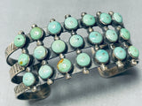 Native American Very Rare Big Eye Royston Turquoise Sterling Silver Bracelet-Nativo Arts
