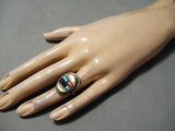 Marvelous Vintage Native American Navajo Turquoise Sterling Silver Ring Old-Nativo Arts