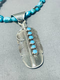 Fabulous Native American Navajo Turquoise Sterling Silver Necklace-Nativo Arts