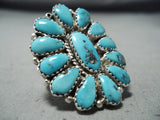 Justin Wilson Vintage Navajo Native American Turquoise Sterling Silver Ring-Nativo Arts