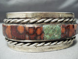 Bill Kirkham Vintage Native American Navajo Royston Turquoise Sterling Silver Bracelet Heavy-Nativo Arts