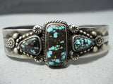 High Grade Bisbee Vintage Native American Navajo Sterling Silver Bracelet Old-Nativo Arts