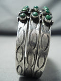 Early 1900's Vintage Native American Navajo Snake Eyes Turquoise Sterling Silver Bracelet-Nativo Arts