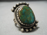 Important Vintage Native American Navajo Damale Turquoise Sterling Silver Ring-Nativo Arts