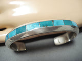 Dynamic Vintage Native American Zuni Turquoise Sterling Silver Bracelet-Nativo Arts