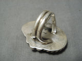 Important Vintage Native American Navajo Lander Blue Turquoise Sterling Silver Ring-Nativo Arts
