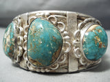 Heavy Huge Men's Vintage Native American Navajo Royston Turquoise Sterling Silver Bracelet Old-Nativo Arts