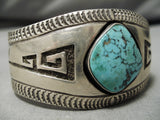 Superior Vintage Native American Navajo Hopi Turquoise Sterling Silver Bracelet Old-Nativo Arts