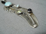 Marvelous Vintage Native American Navajo Amethyst Opal Sterling Silver Feather Pendant-Nativo Arts