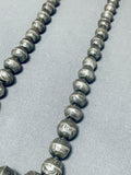 Hand Wrought Vintage Native American Navajo Sterling Silver Tooled Necklace-Nativo Arts