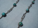 Astonishing Vintage Native American Navajo Damale Turquoise Sterling Silver Necklace Old-Nativo Arts