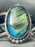 One Of The Best Vintage Native American Labradorite Sterling Silver Bracelet-Nativo Arts