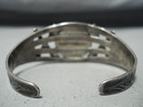 Museum Crossed Arrows Vintage Native American Navajo Turquoise Sterling Silver Bracelet-Nativo Arts