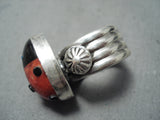 Exceptional Navajo Jet Sterling Silver Ring Native American-Nativo Arts