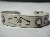 Rare Early Vintage Native American Navajo Whirling Logs Sterling Silver Bracelet-Nativo Arts