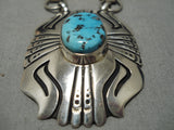 One Of The Best Vintage Native American Navajo Thomas Singer Turquoise Sterling Silver Necklace-Nativo Arts
