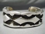 One Of The Heaviest Vintage Native American Navajo Solid Sterling Silver Bracelet- 223 Grams!-Nativo Arts