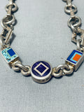 Best Vintage Native American Navajo Turquoise Ray Tracey Turquoise Sterling Silver Necklace-Nativo Arts