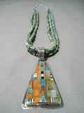 Native American Important Dan Coriz Santo Domingo Royston Turquoise Sterling Silver Necklace-Nativo Arts