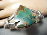 Striking Navajo Royston Turquoise Sterling Silver Bracelet Native American-Nativo Arts