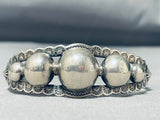 Early 1900's Vintage Native American Navajo Sterling Silver Sunstamp Bracelet Cuff-Nativo Arts