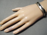 Desert Mountain Vintage Native American Navajo Sterling Silver Hand Wrought Bracelet-Nativo Arts